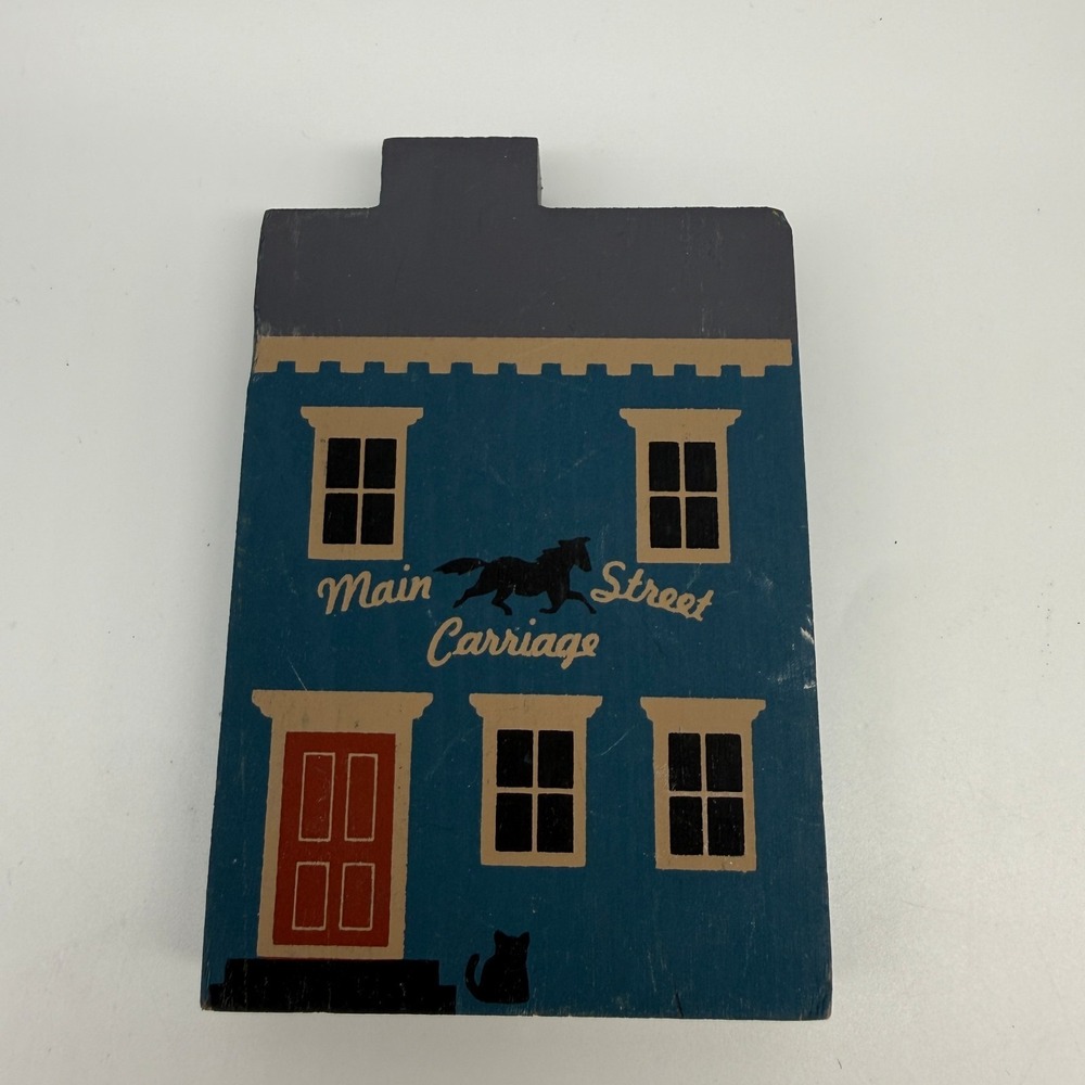 Cats Meow Village Main Street‎ Carriage 2 Sided Holiday Vintage 1985